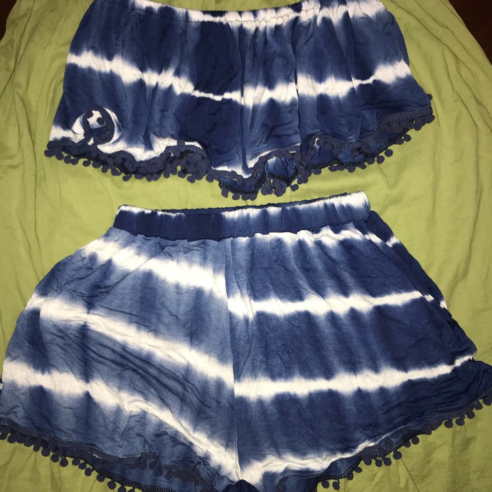 Top and Bottom shorts with fringe